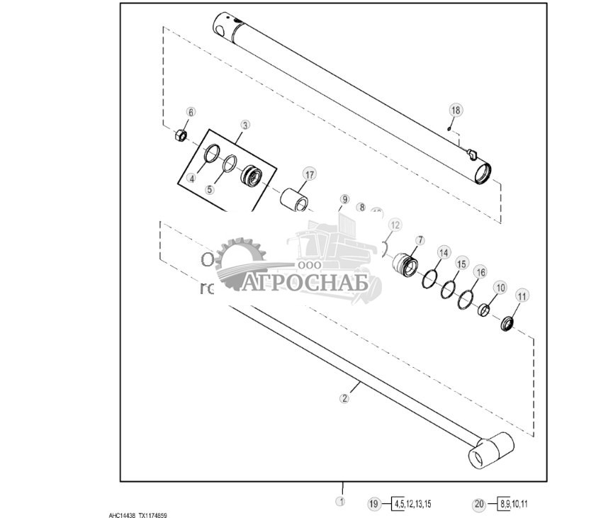 Цилиндр выдвигаемой рукояти ковша - ST821685 602.jpg